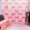 Mural geométrico 3D Rosa Nórdico Gradiente a cuadros papel tapiz salón de belleza tienda de ropa tienda de uñas fondo de papel tapiz
