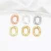 Preserva a Cor Ouro Real 18K Formato de Ovo Argola de Mola Fivela Oval Chaveiro Corrente Fivela de Corrente Fivela para Pendurar na Mochila Acessórios DIY B64