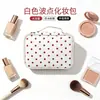 Bolsa de maquillaje y artículos de tocador portátil para salir bolsa de maquillaje compartimentada para mujeres bolsa de almacenamiento de gran capacidad bolsa de maquillaje tres en uno de lunares