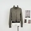 Mito de dar Cuello Alto Cepillado Manga Corta Corte Ajustado Ceñido a la Cintura Estilo Urbano Limpio Baja Saturación Chaqueta Casual 9161