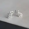 Pendientes de botón pequeños, únicos, lindos, minimalistas y de plata de ley 925 con diseños creativos, estilo elegante y atractivo versátil - perfectos para mujeres