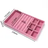 Caja de Almacenamiento con Particiones de Terciopelo Multicapa y Multiestilo para Joyería, Bandeja de Exhibición de Joyería para Pendientes, Anillos, Collares del Hogar