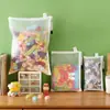 Bolsa de armazenamento para blocos de montar, organizador de brinquedos de quebra-cabeça, bolsa de malha, armazenamento para peças pequenas de crianças, bolsa com zíper, caixa transparente