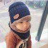 Conjunto de Lã Infantil Chapéu e Cachecol Duas Peças Outono e Inverno Engrossado Quente Proteção para Orelhas à Prova de Frio Touca Baotou para Meninos e Meninas Bebê