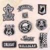Dúo Cool Computadora Bordado Etiqueta Insignia Letra Inglesa Accesorios de Ropa Parche Chaqueta de Plumas Parche de Tela Bordada Negra