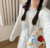 Leve e respirável! Camiseta U-neck de manga longa em linho acetato liocel, para o verão, amiga da pele, respirável, modelagem solta, cobertura protetora solar para mulheres