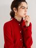 Moda 100 Cashmere Sweater Feminino Cashmere Meia Gola Alta Fivela de Pérolas Emagrecimento Pullover Puff Manga Suéter