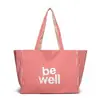 Bolsa de Viagem de Lona Colorida Dupla Face Novo Estilo Transfronteiriça para Mulheres, Bolsa de Ombro Jeans Listrada Casual Estilo Coreano de Grande Capacidade