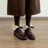 Botines Cortos Retro de Punta Redonda con Forro de Felpa, Uso Bidireccional, Cremallera Frontal, Botas Estilo Británico Martin, Botines Versátiles Delgados de Suela Plana