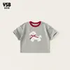 Ropa de Verano Nueva para Niños Yingsibo Camisetas de Manga Corta Sueltas y Cómodas con Cuello Redondo para Niñas