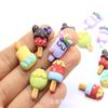 Accesorios de helado de resina de dibujos animados, pegamento para bricolaje, fundas para teléfono móvil, pegatinas para refrigerador, accesorios de comida y juegos, accesorios para el cabello y la cabeza para niños.