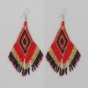 Pendientes bohemios étnicos retro transfronterizos con cuentas de arroz MGB y borlas de diamantes tejidas a mano para mujer