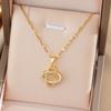 [Acero de Titanio] Collar Inteligente para Mujer Cobre Micro-incrustado Chapado en Oro Real Simple Ins Celebridad de Internet Cadena Fina para Clavícula Cadena para el Cuello