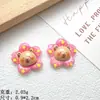Rosto brilhante desenho animado fruta flor de cerejeira cartão de prato couro resina acessórios corda de cabeça diy grampo de cabelo capa de celular pingente atacado
