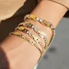 Jieding Pulsera de Tenis de Acero Inoxidable con Circonita Transfronteriza Joyería para Mujer de Acero de Titanio Europeo y Americano Pulsera de Acero de Titanio con Circonita