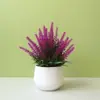 Flores Artificiales Falsas Muebles para el Hogar Adornos de Mesa Balcón Flores de Plástico Planta Verde Falsa Adornos de Plantas en Maceta Mini Decoraciones Bonsái