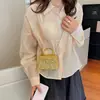 2026 Nueva Moda Bolso Pequeño Cuadrado Sencillo con Pedrería para Mujer Bolso Versátil de Hombro Único Cruzado Bolso de Mano Casual Retro