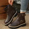 Elegantes botines de tacón bajo, cómodos y versátiles para el uso diario y casual, zapatos de cordones estilo retro de comercio exterior transfronterizo 2026