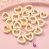 Novo produto 2022 Halo oco amor contas de cerâmica DIY joias feitas à mão esmalte de flor contas de porcelana acessórios para pulseira Atacado