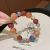 Pulsera de Ágata Roja con Flores de Resina Roja, Diseño Original, Mismo Estilo que en Xiaohongshu, Pulsera de Cristal, En Stock para Mayorista, Exclusivamente para Suministro Transfronterizo