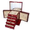 Caja de Joyería de Madera Antigua Multifuncional de Gran Capacidad con Cerradura Caja de Almacenamiento de Joyería Estilo Chino Caja para Collares y Aretes