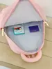 Mochila fofa de cor fufu leite em pó macia, baixa saturação, rosa, refrescante, rejuvenescedora, doce, para viagem, mochila pequena