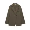 Atacado de Fabricantes de Roupas Femininas Transfronteiriças Moda Popular 2025 Blazer de Terno Dupla Face com Fenda na Barra