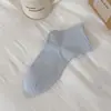 Calcetines Cortos Finos Transpirables de Primavera y Verano para Mujer Calcetines de Color Caramelo con Borde Enrollado Estilo Japonés Sin Costuras Simples Versátiles Calcetines de Algodón Acanalados