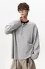 Camiseta Henley de Manga Larga de Color Sólido de Alta Gama Transpirable Agradable al Tacto con Caída Sedosa para el Trayecto, Nueva de Otoño 2026