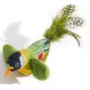 Juguete para Gatos con Pájaro de Sonido Realista, Resistente a Mordeduras, Auto-Entretenido, Pájaro Chirriante para Aliviar el Aburrimiento, Caña para Gatos con Pluma Colgante, Juguete para Mascotas