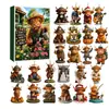 Calendario de Adviento Navideño Serie Vaca de las Tierras Altas 2026 Decoración de Árbol de Navidad Colgante Acrílico Caja Sorpresa