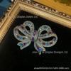 Broche de strass azul e roxo incrustado de cobre medieval ocidental com arco vintage fofo diariamente cem