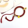 Pulseira Estilo Xizang com Mantra de Seis Palavras, Fio Vermelho, Fio de Algodão Torcido à Mão, Sino, Corda de Pendurar Thangka Tecida à Mão Estilo Xizang para Homens e Mulheres