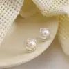 Pequeño y Exquisito Estilo Francés de Alta Gama Sin Perforaciones para Mujer Clip de Oreja de Perla Estilo Retro Francés Disco de Bobina de Mosquito Zirconia Exquisito Simple