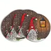 Los manteles individuales navideños más vendidos de Temu, manteles redondos decorados con muñecos de nieve navideños, tapetes de mesa de vinilo impresos no impermeables