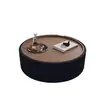 Mesa de Centro Redonda Estilo Cream Francês Sala de Estar Uso Doméstico Designer Criativo Luxo Leve Sensação de Alto Padrão Organização de Armazenamento Mesa de Chá