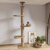 Columna Tongtian Marco de Escalada para Gatos Nido para Gatos Integrado Superior Marco de Madera Maciza No Ocupa Espacio Juguete para Gatos para Apartamentos Pequeños Plataforma de Salto para Gatos