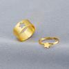 Anillos de Pareja Tendencia Ins Anillo Hueco de Avión Corazón Pulsera Abierta para Mujer Venta al por Mayor Estilo de Pareja Venta Caliente Transfronteriza
