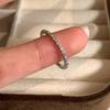 Super Flash Pérola Rai Diamante Anel Fino Feminino Luxo Leve High-end Simples Requintado Moda Comutação Vestindo Anel Versátil