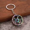 Modificación de coche llavero de cubo de rueda piezas cinco cubo de rueda Lotus accesorios de aleación cadena de llavero de metal anillo de cadena regalo creativo