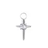 Pendientes de acero inoxidable transfronterizos, accesorios colgantes de estrella de cuatro puntas cruzada incrustada con circonita, accesorios de joyería DIY desmontables