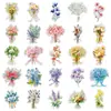 50 Pacotes Pequenos Adesivos Transparentes Frescos para Buquês Decoração Diária de Lazer para Fotos Câmera Bagagem