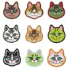 Nuevos parches bordados de cabeza de gato coloridos, parches de gato de dibujos animados termoadhesivos, parches adhesivos para reparar agujeros en la ropa