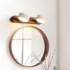 Luz de espelho LED frontal para lavatório de banheiro, penteadeira minimalista retrô japonesa, lavatório, luminária de parede rotativa para iluminação de quadros