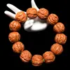 Nueces Silvestres Naturales de Otoño, Cuentas Ensartadas a Mano, Pulidas a Máquina, Estilo Octagonal de Pekín, Rezos de Mano