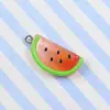 Resina transparente fruta morango cereja melancia abacaxi brincos brincos chaveiro joias DIY acessórios