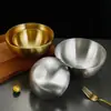 Bol para Ensalada Estilo Coreano, Bol Redondo Grande de Acero Inoxidable, Bol para Fideos Fríos, Bol de Cocina Multiusos, Bol Dorado para Arroz, Transfronterizo
