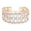 Colar Gargantilha Sexy Flash Europeu e Americano Feminino Estiloso Moda Flor Cortada em Strass Acessórios para Fotografia de Casamento