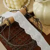 Renda de Algodão Branca/Alperce com Recorte de Furo Bordada de 3,5 cm de Largura Têxtil para Casa Roupas de Casa Acessórios de Decoração