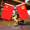 Ornatos de bandeira vermelha de alta qualidade escritório criativo Lembranças de cristal desktop cinco estrelas bandeira vermelha sala de conferências decorações de bandeira